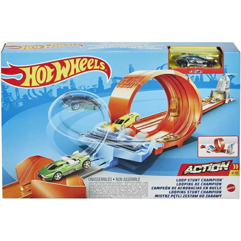 Jual Hot Wheels GBF Loop Stunt Champion Track Set With Dual Track Loop Dual Launch Spring