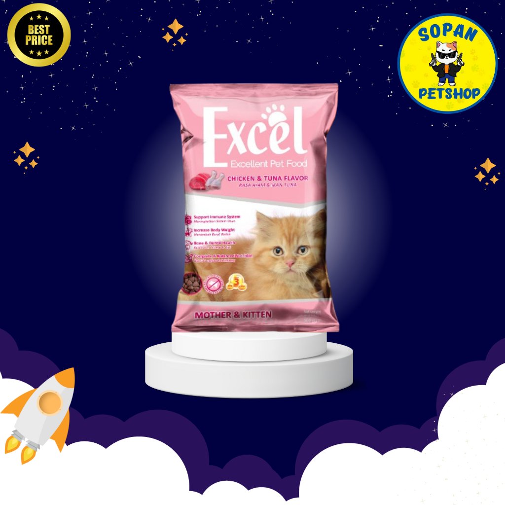 Jual EXCEL Mother And Kitten 500gr Chicken Tuna Makanan Kucing