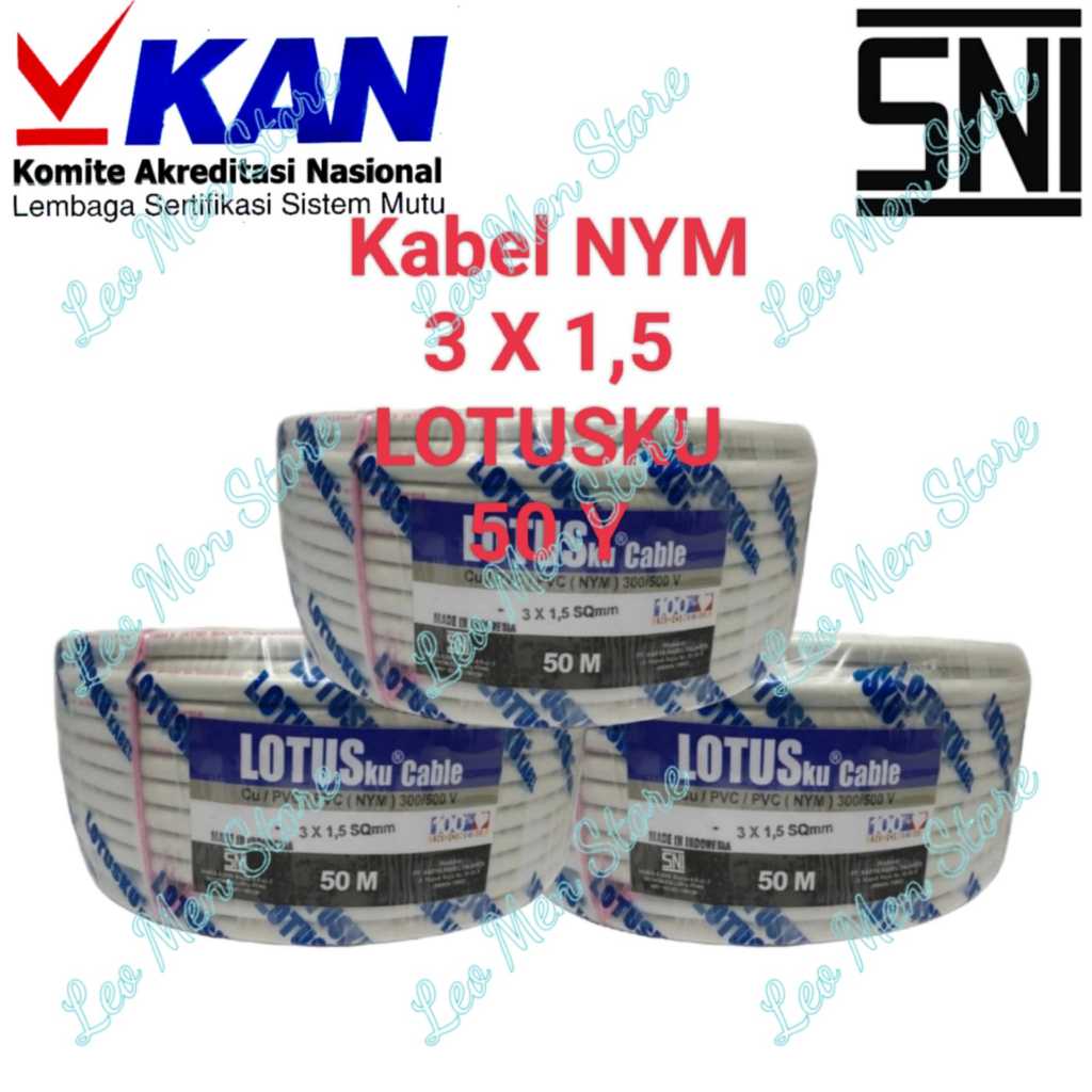 Jual Kabel Listrik Kabel Lotusku 3 X 1 5 Mm NYM Kawat Tembaga Permeter