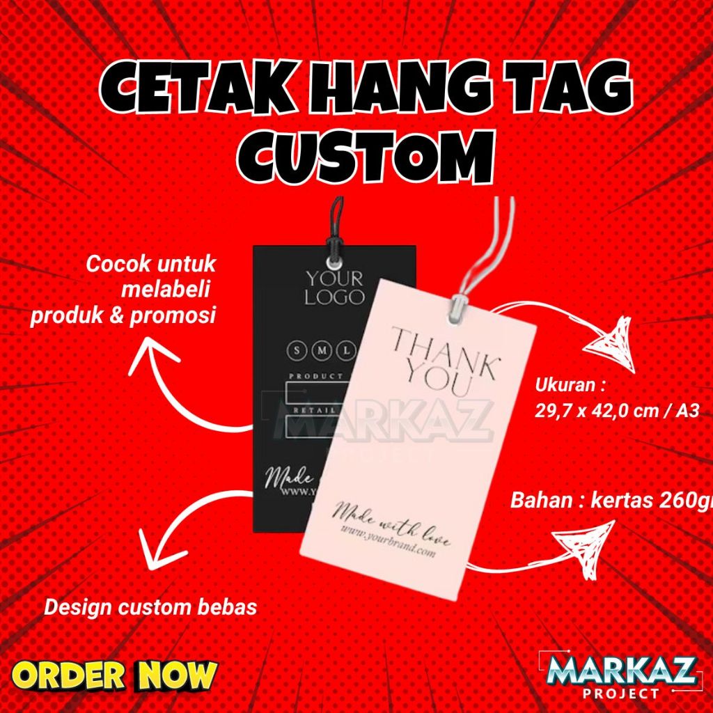 Jual Cetak Hang Tag Baju Hangtag Label Harga Label Baju Tag