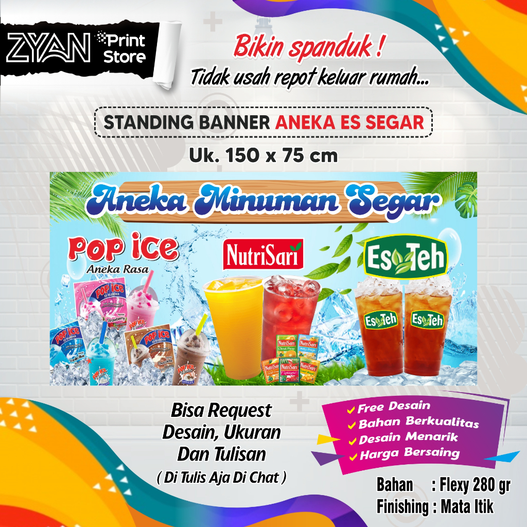 Jual SPANDUK BANNER ANEKA MINUMAN SEGAR ES Shopee Indonesia