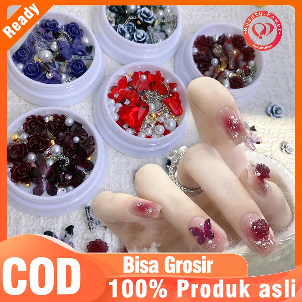 Jual Hiasan Kuku D Bentuk Bunga Mutiara Butterfly Nail Accessories Mix