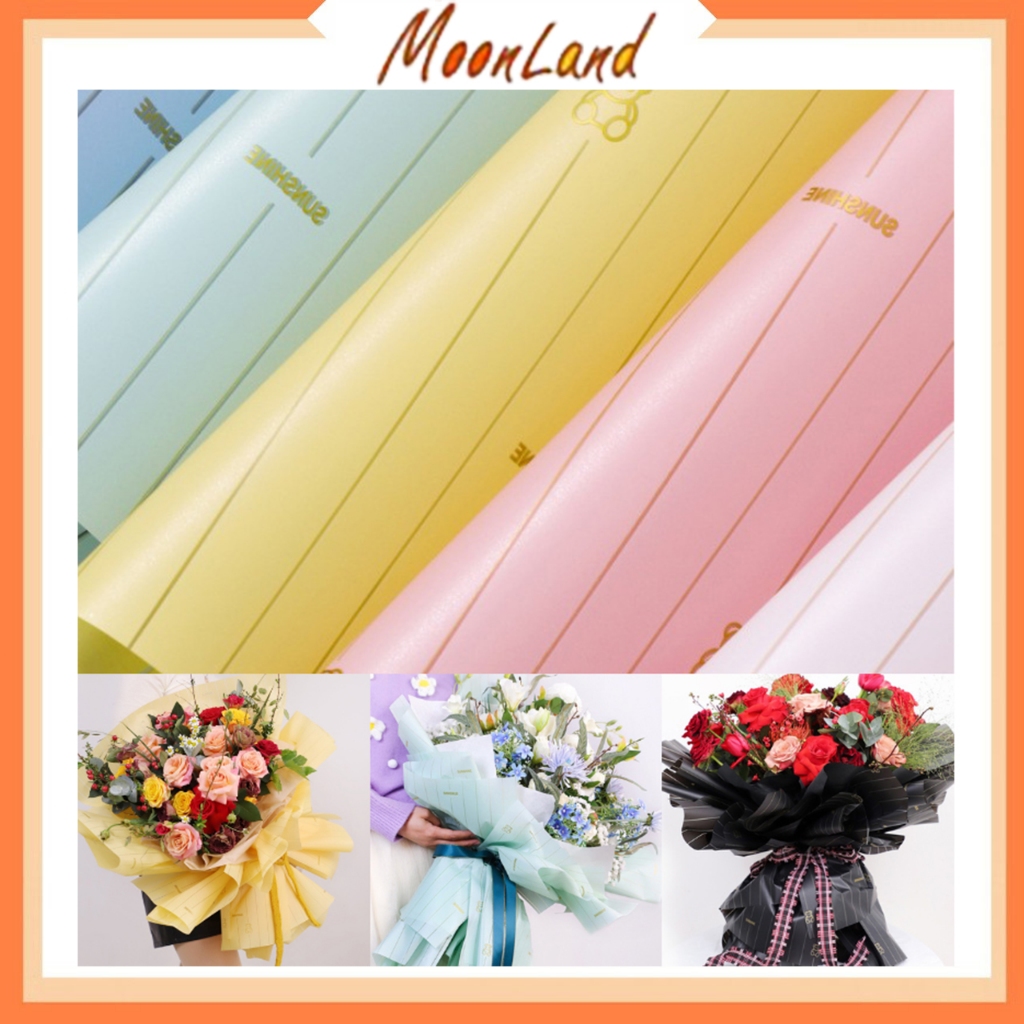 Jual Kertas Cellophane Bucket Bunga Line Bear Flower Wrapping Paper