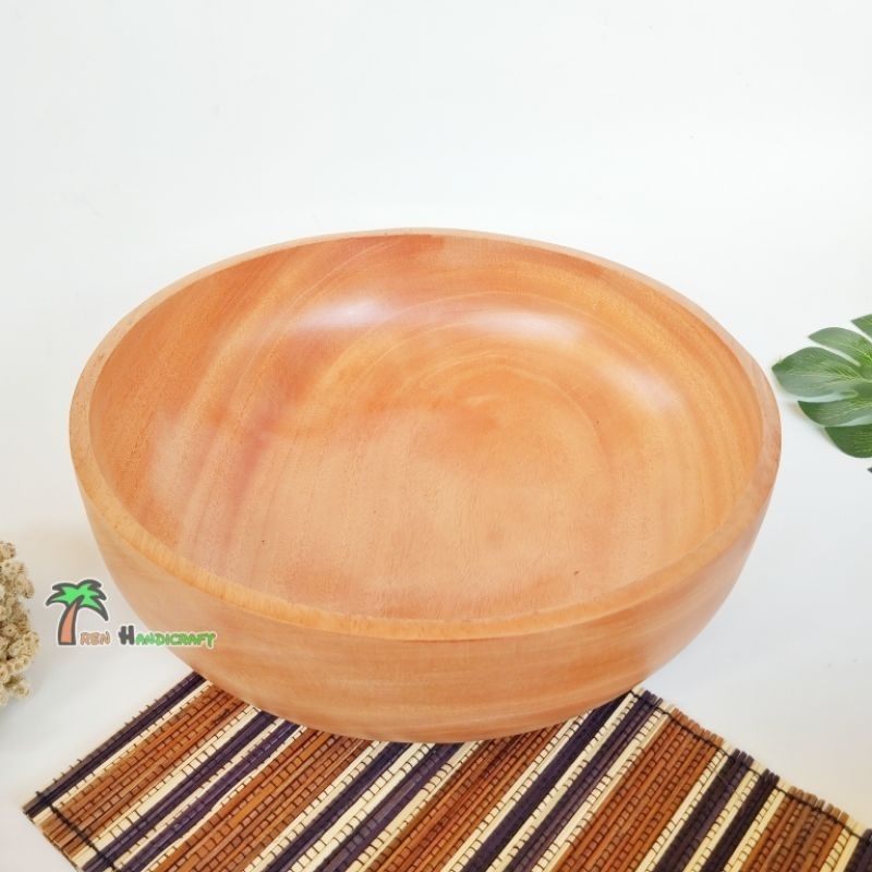 Jual ARENHANDICRAFT Mangkok Jumbo Kayu Mahoni 30cm Shopee Indonesia