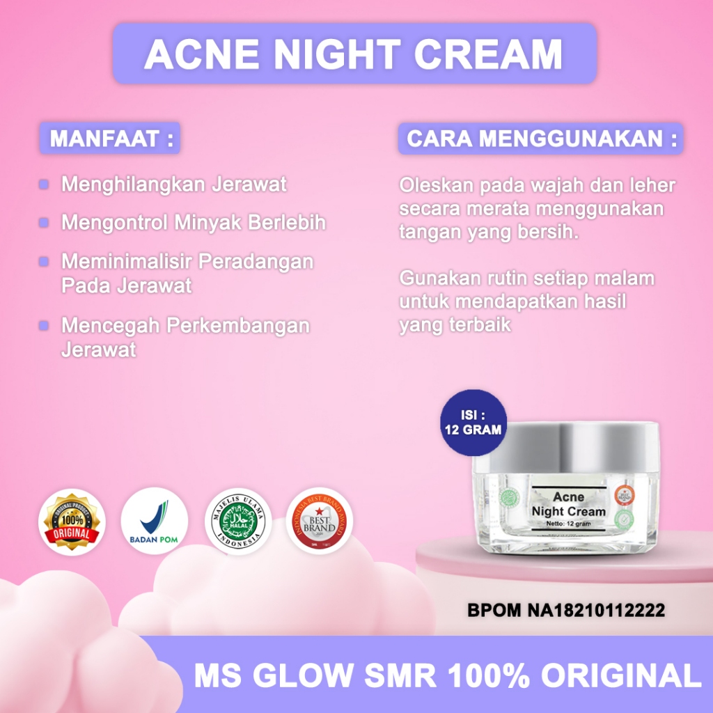 Jual Ms Glow Paket Wajah Eceran Whitening White Cell Dna Acne