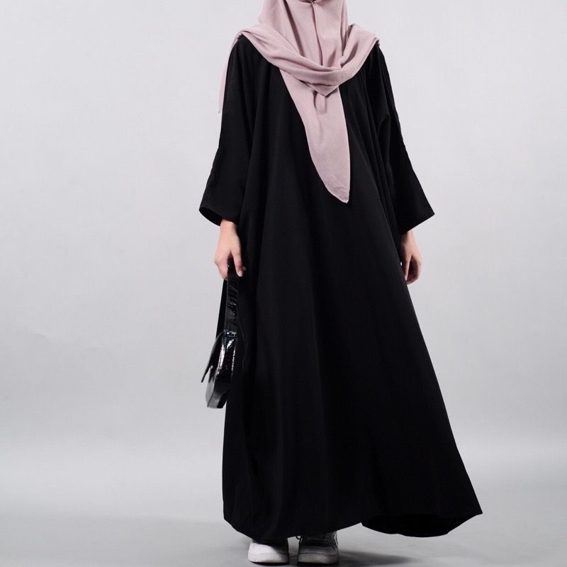 Jual Maha Dress Abaya Gamis Polos Jumbo Kaftan Batwing By