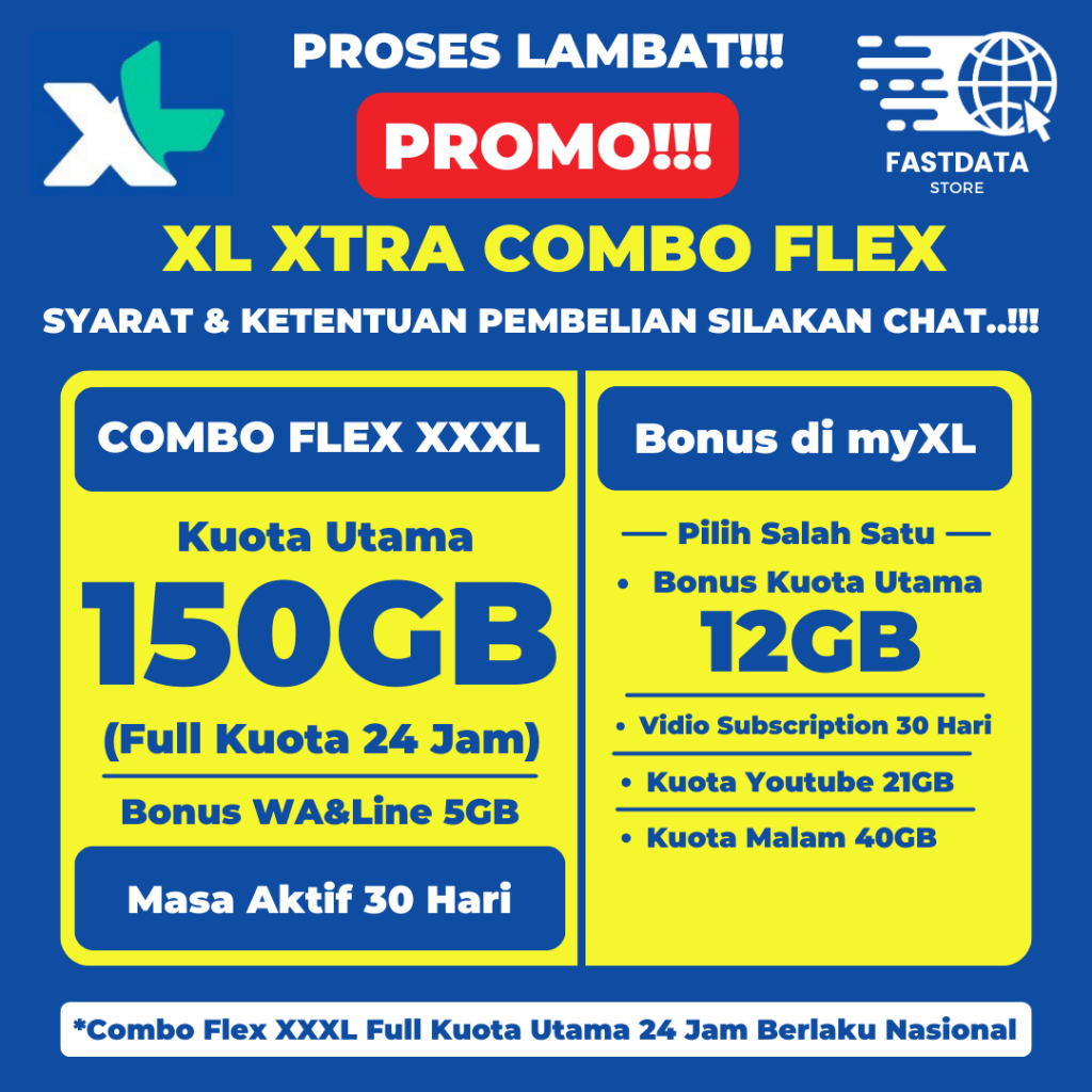 Jual Paket Data Xl Xtra Combo Flex Super Murah Proses Cepat Shopee