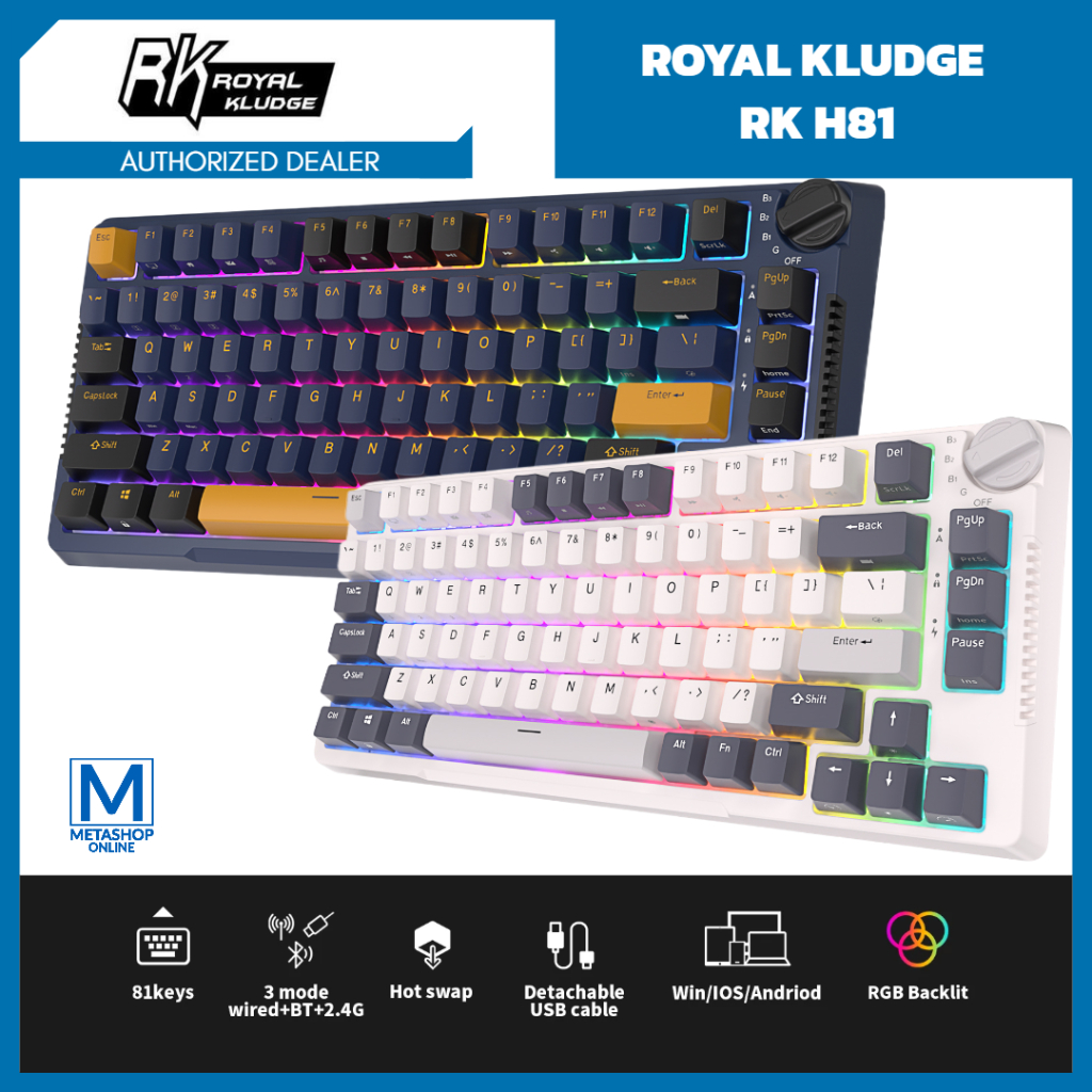 Jual ROYAL KLUDGE RK H81 WIRELESS MECHANICAL KEYBOARD GAMING RGB