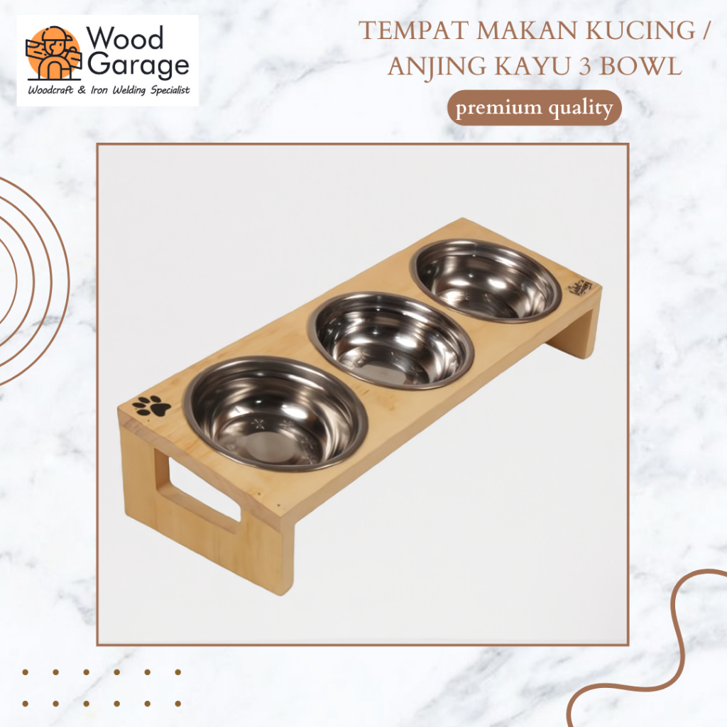 Jual Tempat Makan Kucing Anjing Pet Bowl Kayu Jati Belanda Bowl