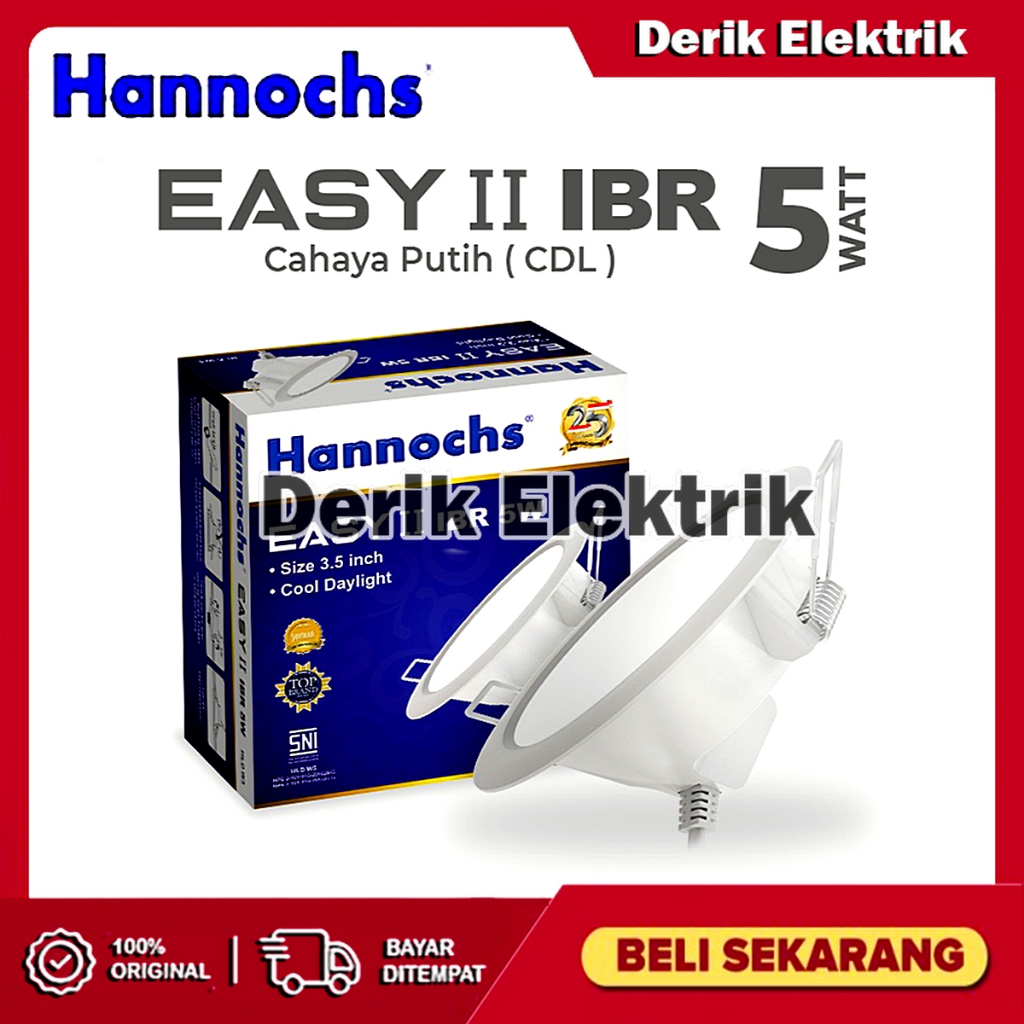 Jual HANNOCHS LAMPU DOWNLIGHT LED EASY II 3W IBR CAHAYA PUTIH Shopee