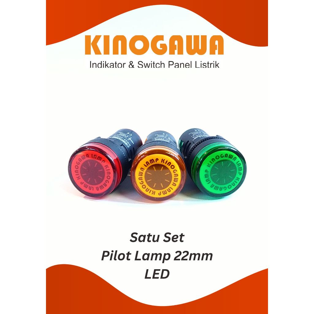 Jual Pilot Lamp RST 22mm 220v Lampu Panel 22mm 220V Merah Kuning