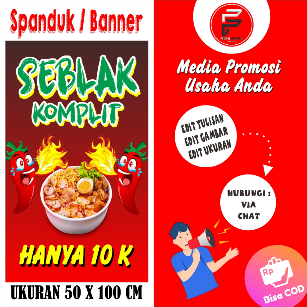 Jual Spanduk Warung Seblak Banner Jualan Seblak Spanduk Ukuran X