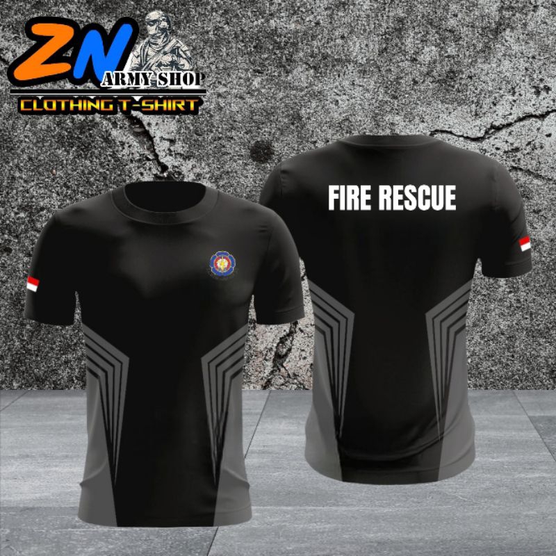 Jual Kaos Jersey Olahraga FIRE RESCUE Bahan Dryfit Milano Kaos Atasan