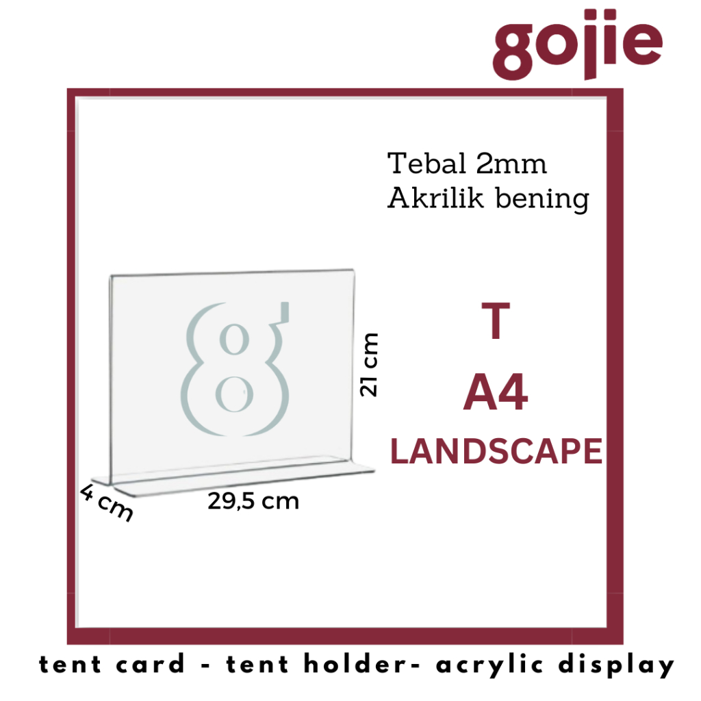 Jual TERMURAH TEMPAT BROSUR L TENT CARD AKRILIK T A4 LANDSCAPE L MIN