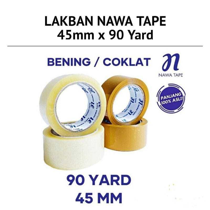 Jual Lakban Bening Coklat Nawa Tape X Yard Lakban Super Lengket