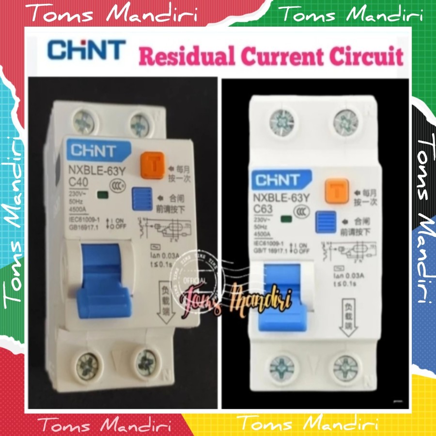 Jual Chint NXBLE 63Y Residual Current Operated Circuit Breaker RCBO