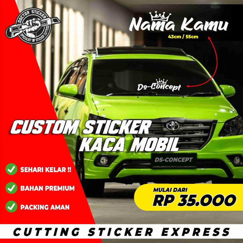 Jual Stiker Kaca Mobil Custom Nama Mahkota Kaca Mobil Sticker Cutting