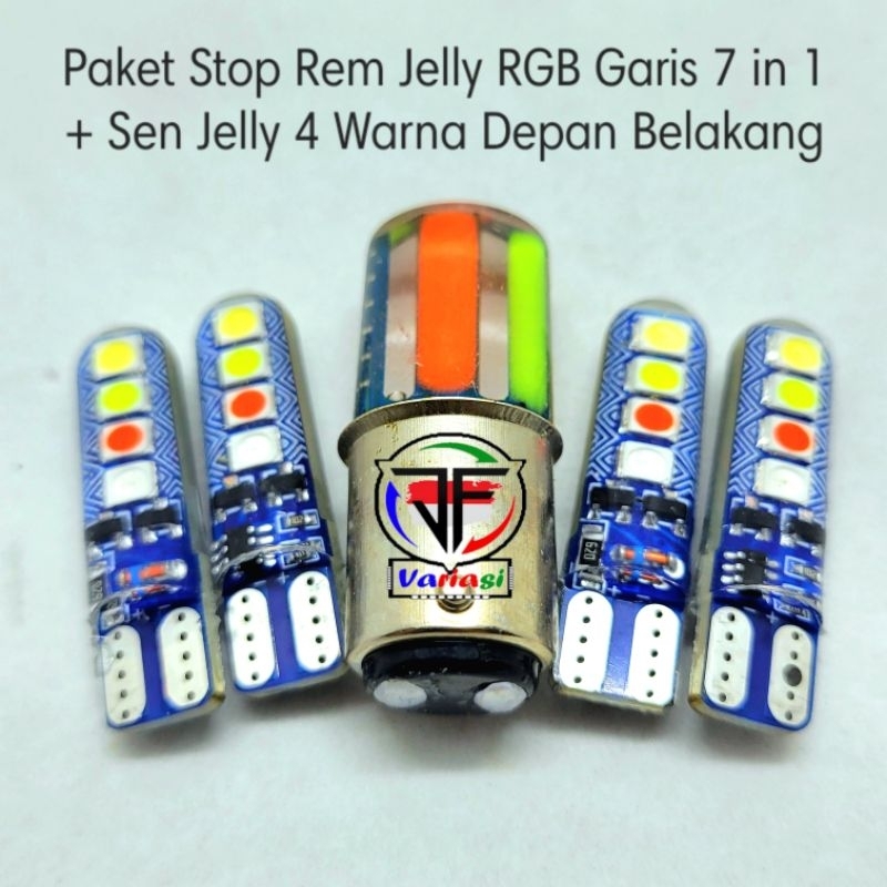 Jual Paket Lampu Stop Rem Jelly RGB Garis 7 In 1 Mode Flash Dan Kedip