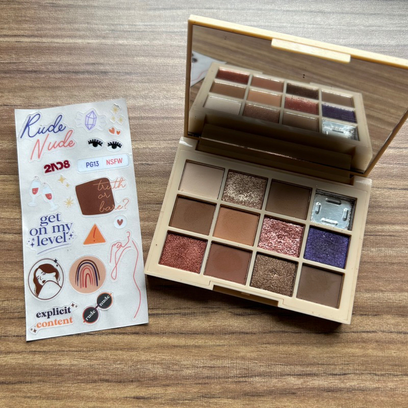 Jual SECONDATE RUDE NUDE EYESHADOW PALETTE With Stickers Shopee