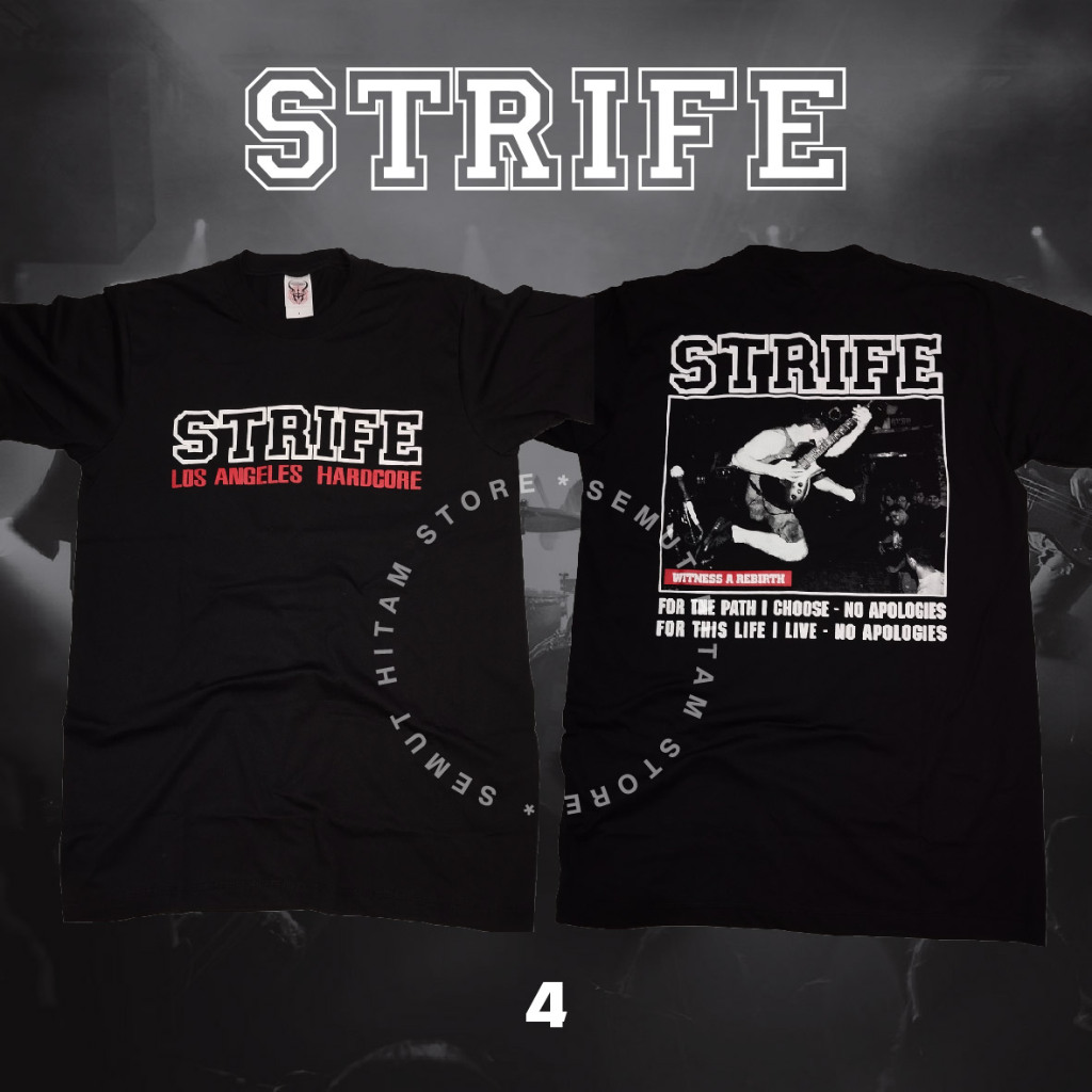 Jual Kaos STRIFE LOS ANGELES HARDCORE WITNESS A REBIRTH Builtup Band