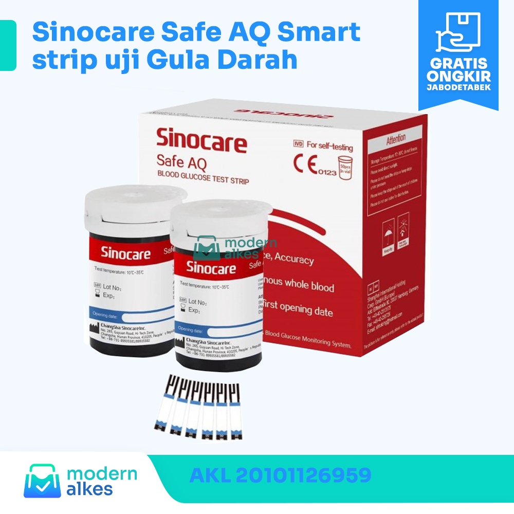 Jual Sinocare Safe Aq Smart Strip Uji Gula Darah Strip Shopee