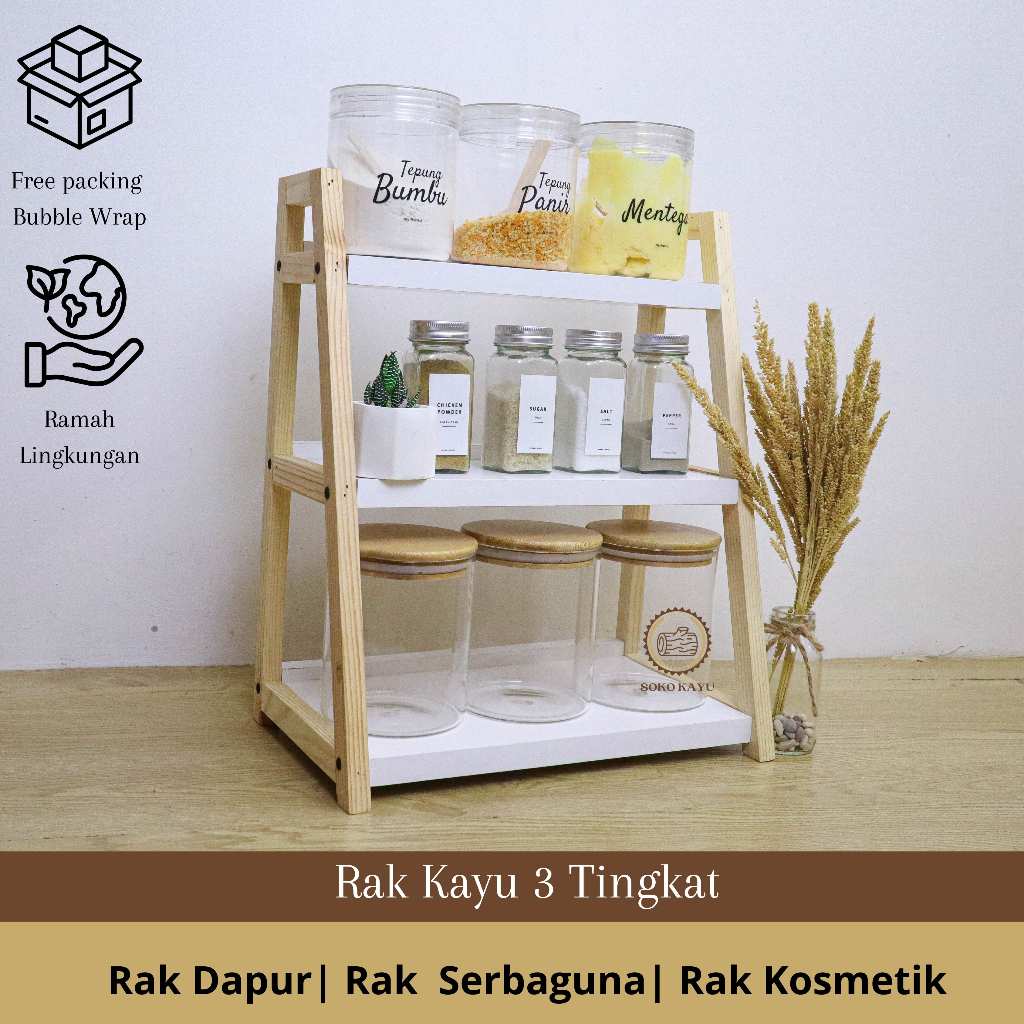 Jual Rak Bumbu Tingkat Rak Kosmetik Set Penyimpanan Tempat Wadah