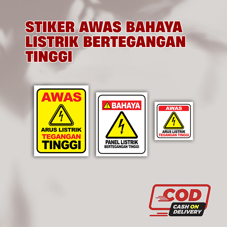 Jual Stiker Awas Bahaya Listrik Bertegangan Tinggi Shopee Indonesia