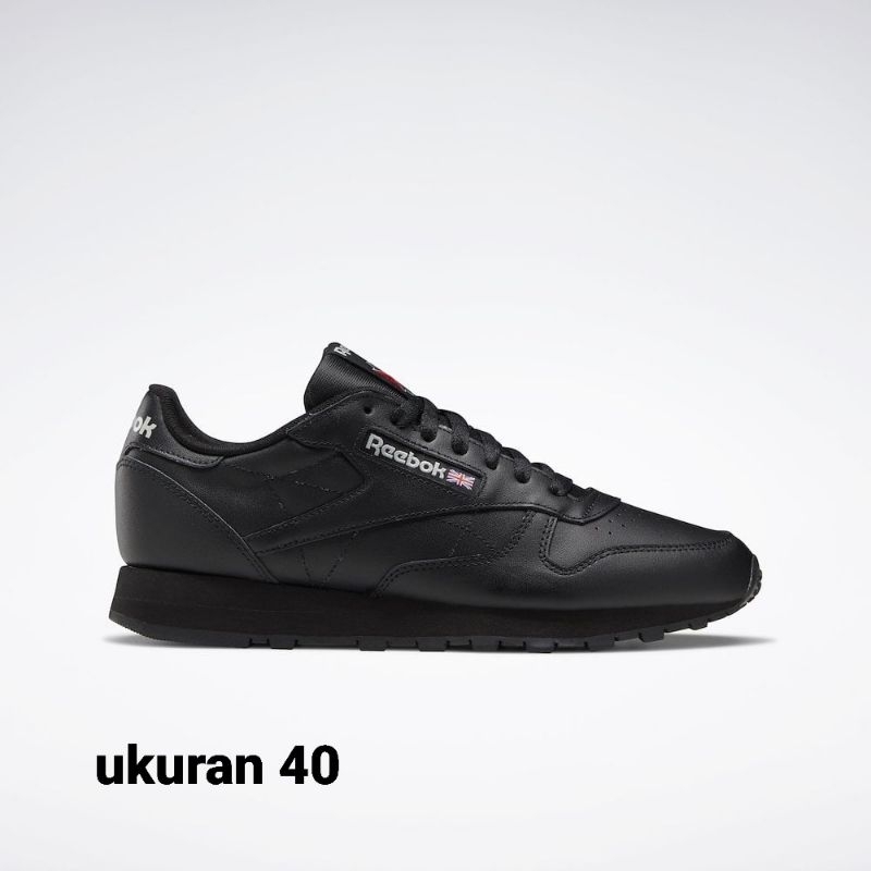 Jual Sepatu Reebok Original Full Black Hitam Polos Kulit Asli Ori