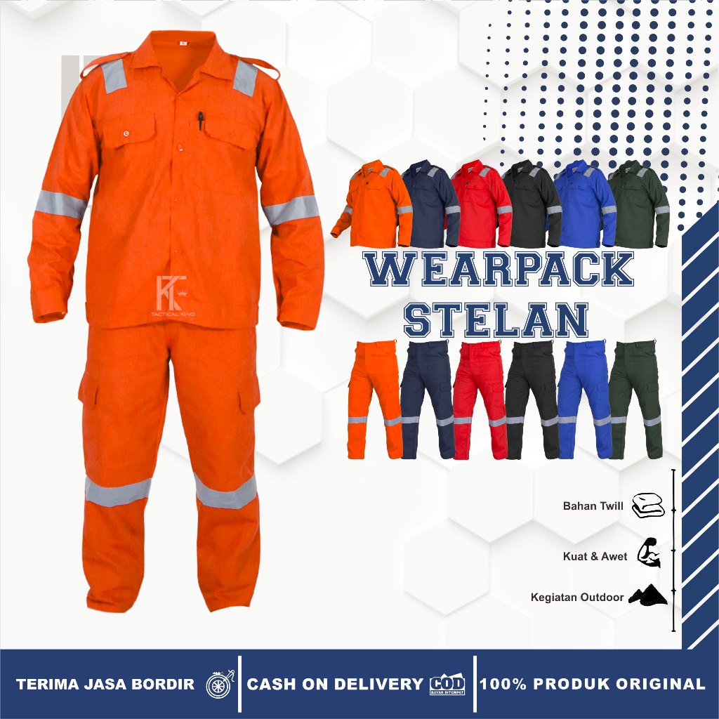 Jual Setelan Wearpack Safety Set Kemeja Atasan Dan Celana Safety