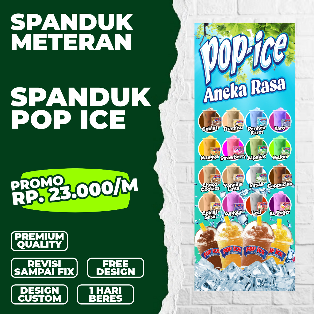 Jual Spanduk Banner Pop Ice Banner Jualan Pop Ice Banner Spanduk