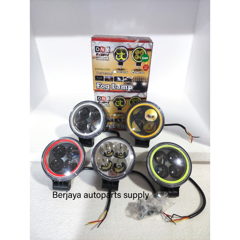 Jual Lampu Kabut Sorot Foglamp BULAT Cob Ring Universal 12V 24V Motor