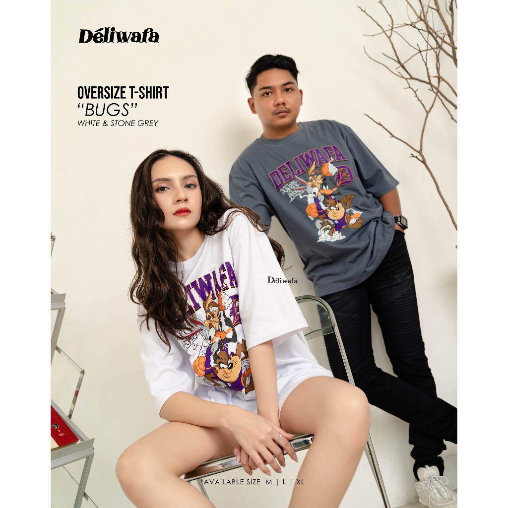 Jual Deliwafa Bugs T Shirt Oversize Kaos Lengan Pendek Baju