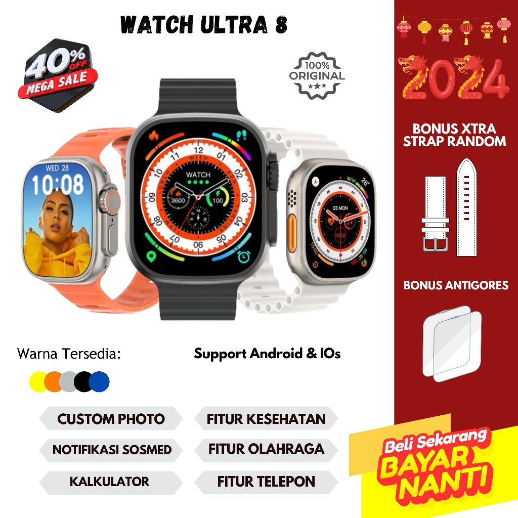 Jual Bonus Tali Xtra Antigores Jam Tangan Smartwatch Ultra Full