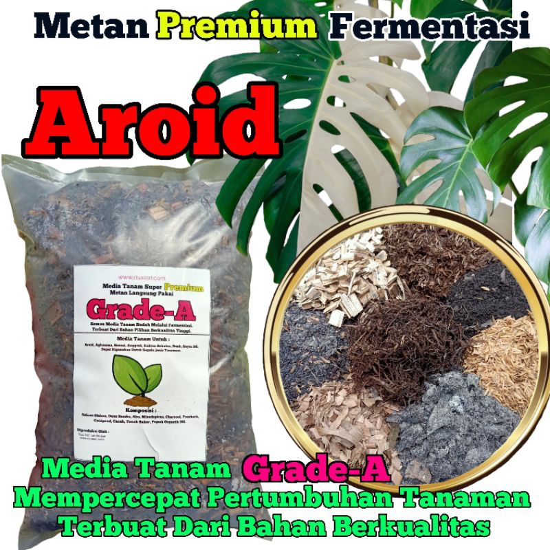 Jual Metan Grade A Media Tanam Aroid Aglonema 2Liter Premium