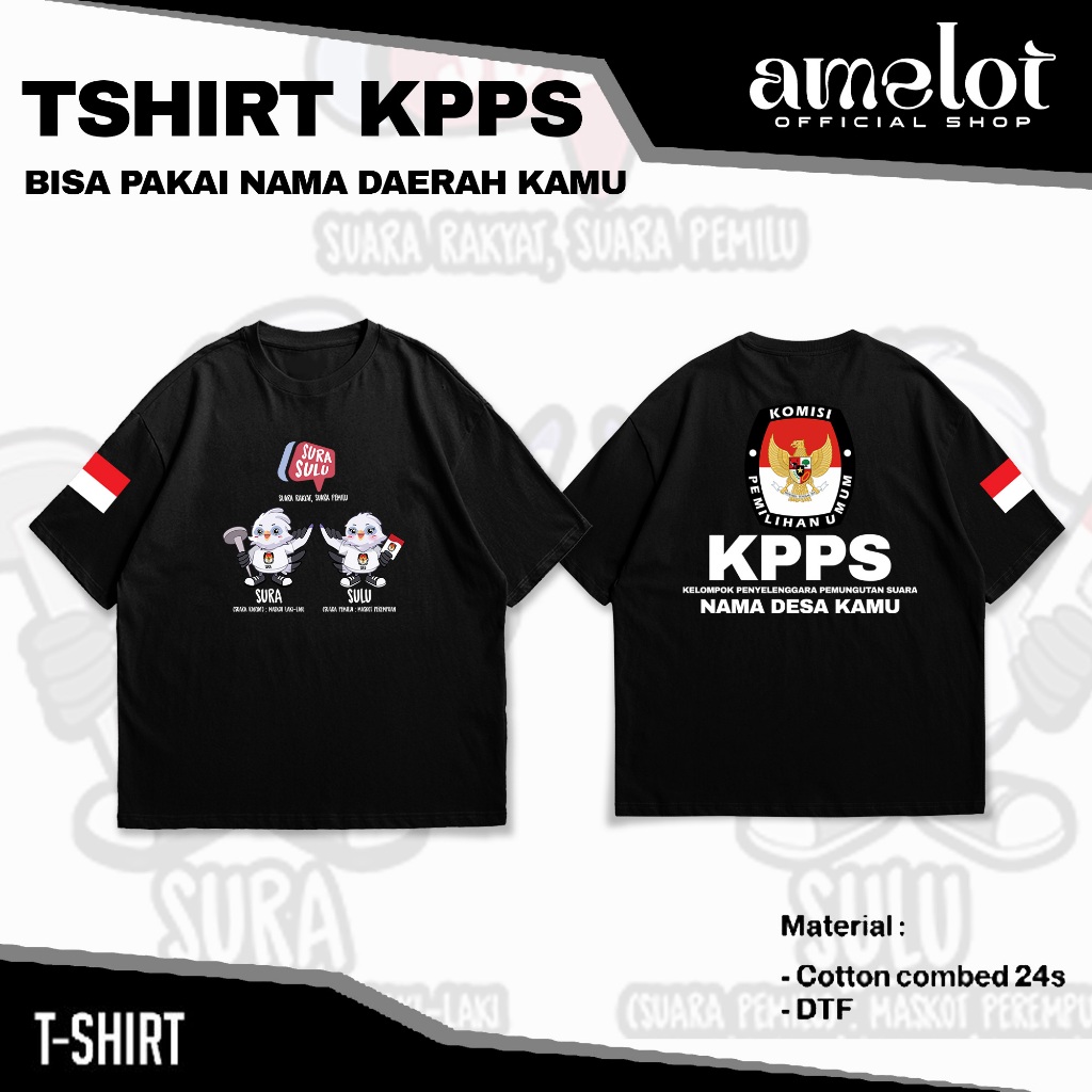 Jual SEHARI JADI Kaos Sura Sulu PEMILU 2024 KPPS Panitia Pemungutan