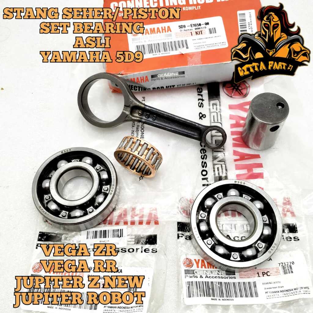 Jual ORIGINAL YAMAHA STANG SEHER PISTON SET PLUS BEARING 2 BIJI 6305