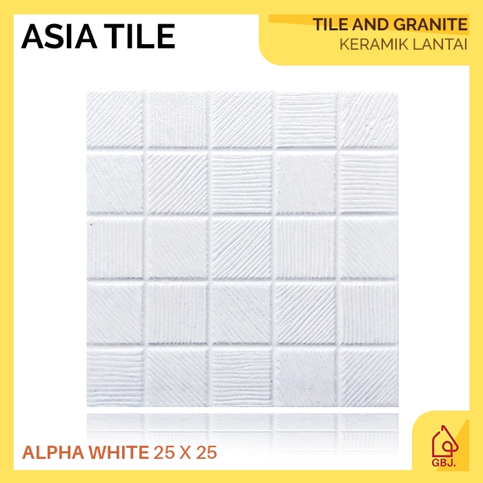 Jual KERAMIK ASIA TILE 25 X 25 ALPHA WHITE KERAMIK LANTAI KAMAR MANDI