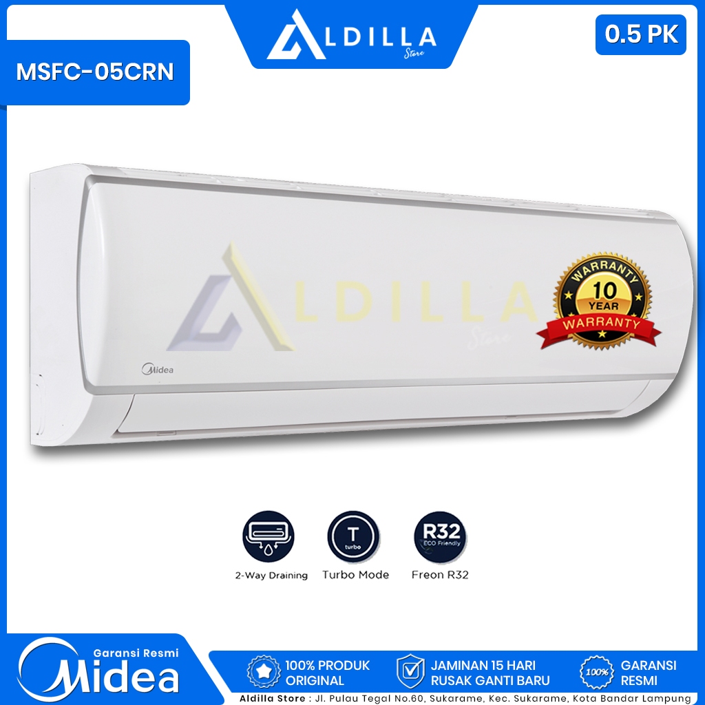 Jual Midea AC 1 2 PK 0 5 PK MSFC 05CRN2 343 Watt GARANSI RESMI