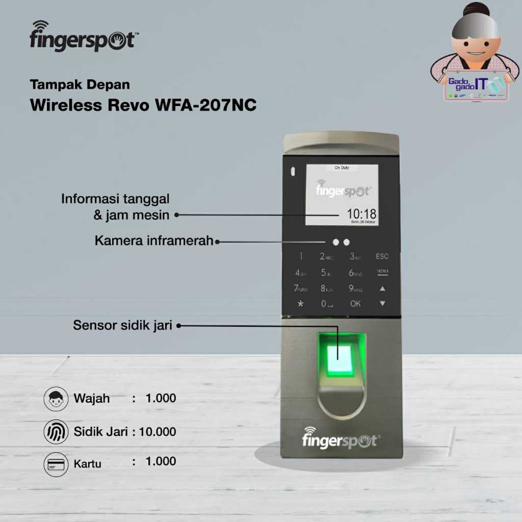 Jual Mesin Absensi Wajah Sidik Jari Fingerprint Fingerspot Wfa Nc