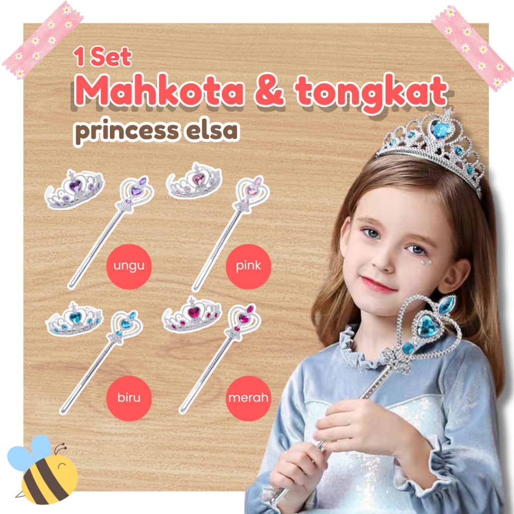 Jual Honey Baby Set Mahkota Dan Tongkat Princess Elsa Frozen Aksesoris