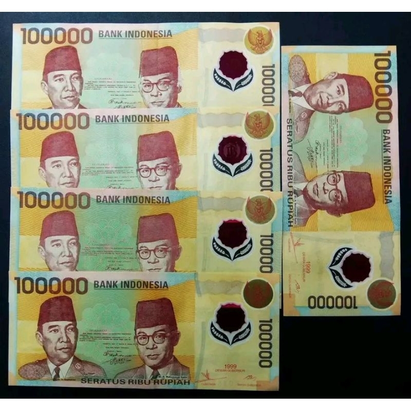 Jual UANG KUNO 100000 POLIMER SUKARNO HATTA TAHUN 1999 GRES Shopee