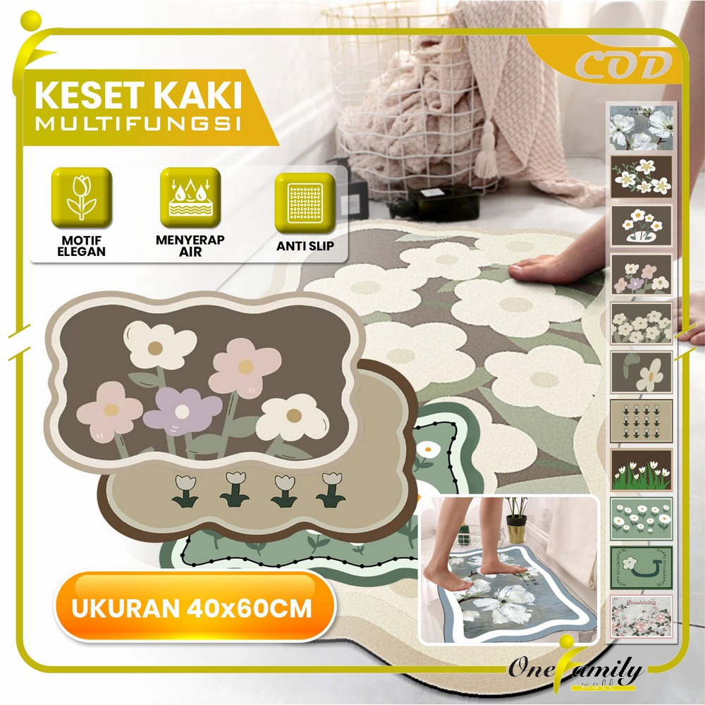 Jual One C Keset Kaki Kamar Mandi Anti Slip X Cm Motif Bunga