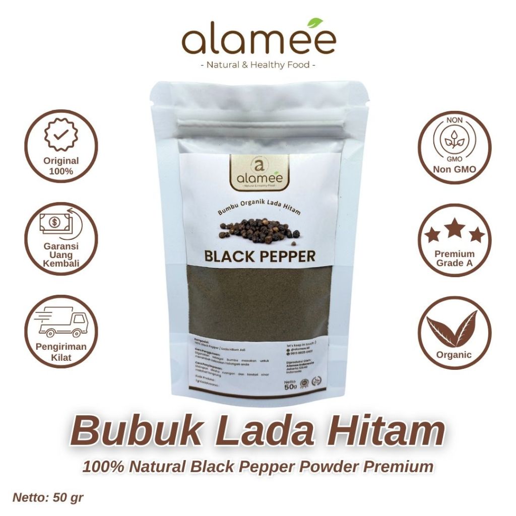 Jual Lada Hitam Bubuk Black Pepper Powder Merica Ground Rempah Rimpang