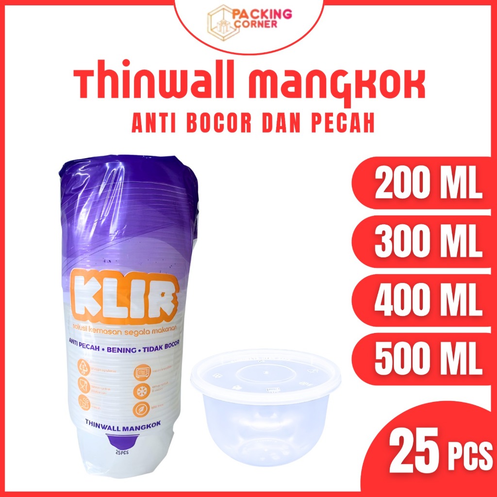 Jual THINWALL MANGKOK BULAT PLASTIK CUP PUDDING SALAD 200ML 300ML 400ML