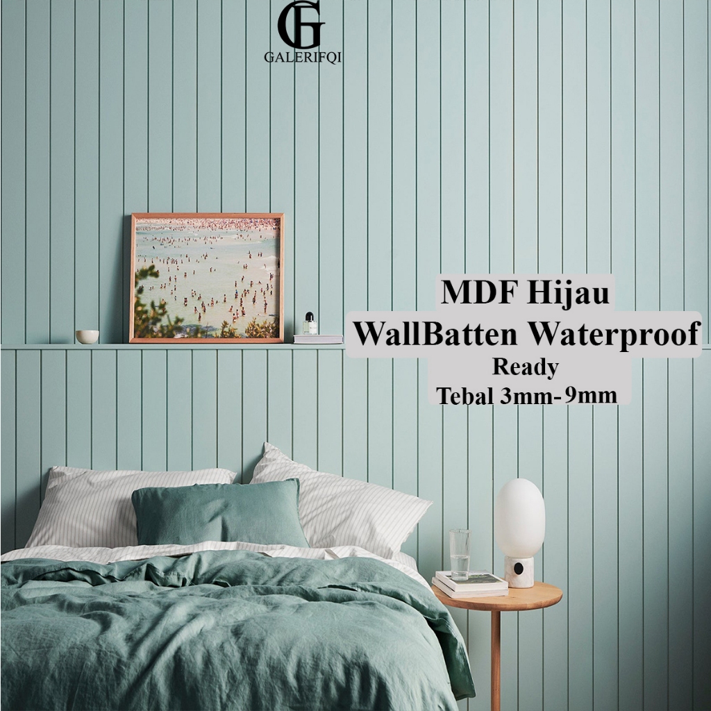 Jual Wallpaper Wall Batten Hmr Dingding Kayu Aesthetic Mdf Hijau