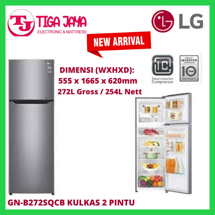 Jual LG GNB272SQCB KULKAS LG GN B272SQCB 2 PINTU INVERTER Shopee