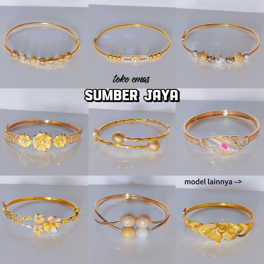 Jual Gelang Tangan Wanita Dewasa Emas Asli Kadar 375 8k Sumber Jaya