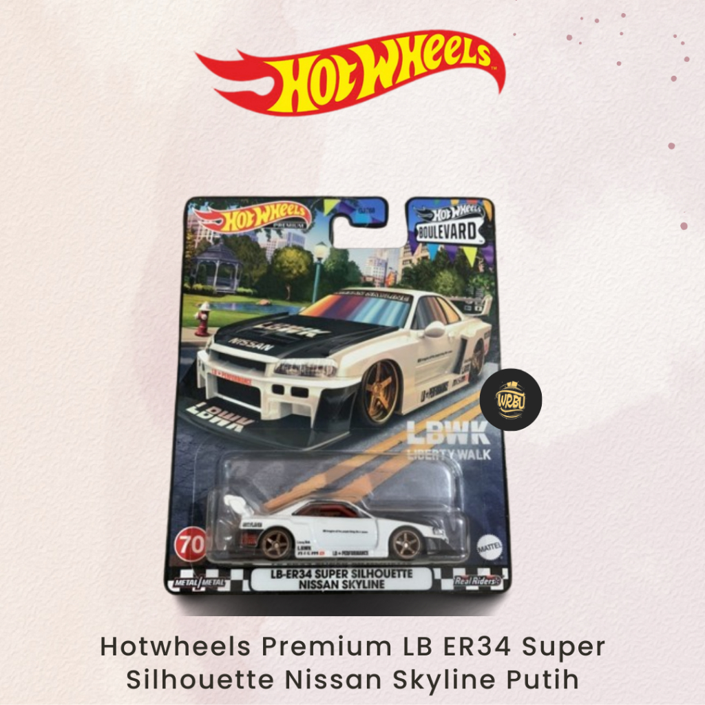 Jual Hot Wheels Premium LB ER34 Super Silhouette Nissan Skyline Putih