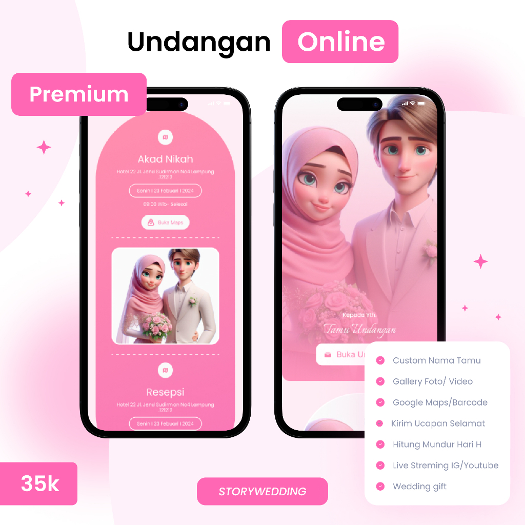 Jual Promo Undangan Digital Pernikahan Website Premium Aesthetic