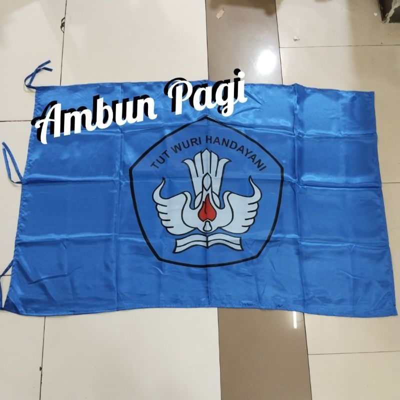 Jual Bendera Ruangan Bendera TUT WURI HANDAYANI Dasar Biru Ukuran